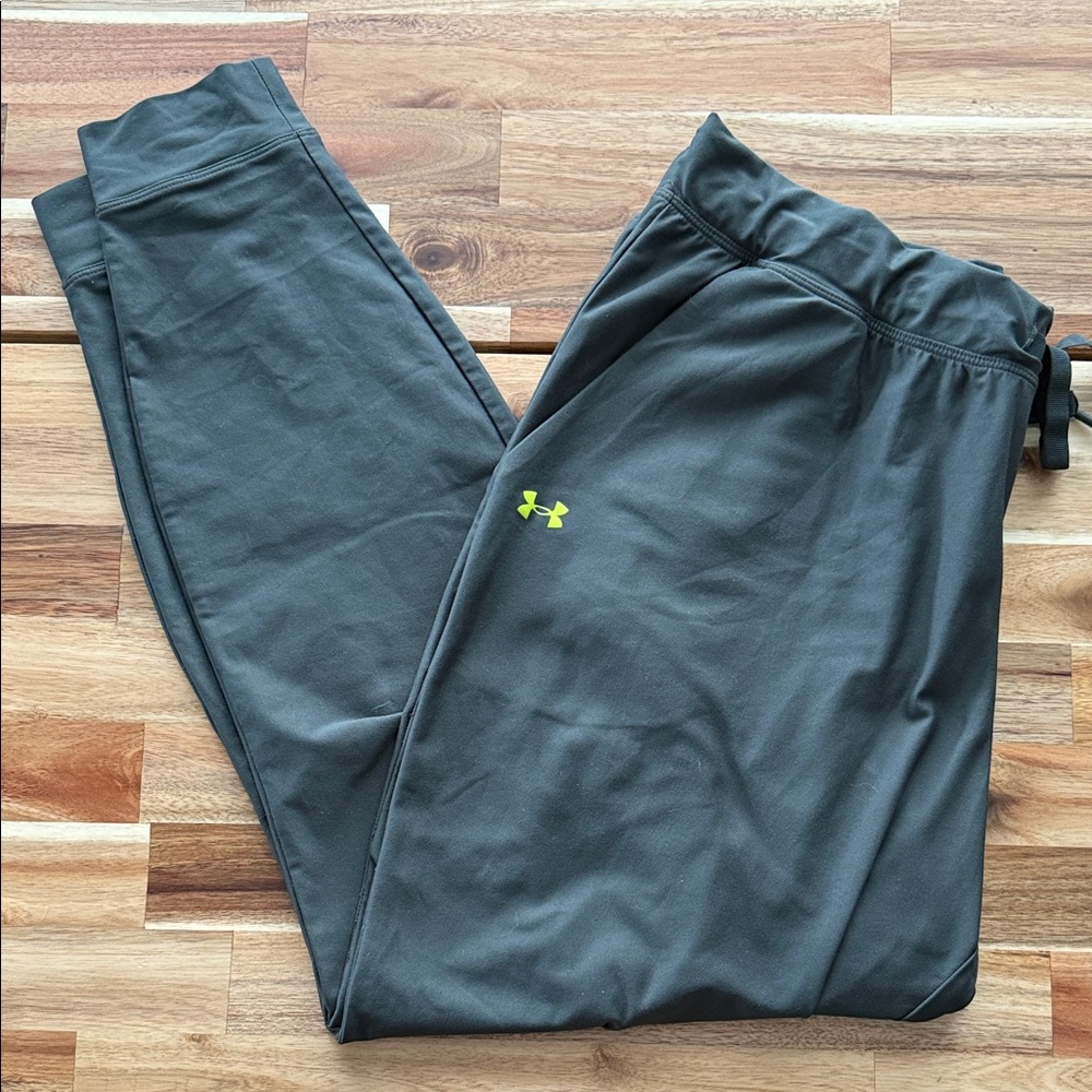Under Armour Dark Green Pants with Neon Logo